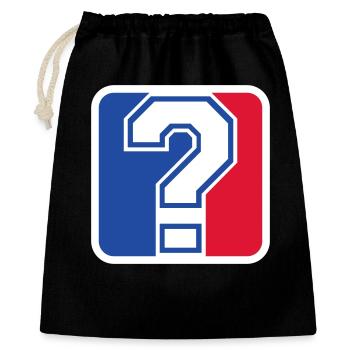 Question Mark League Icon – Sportfan - Geschenkbeutel aus Baumwolle (40 x 50 cm) - Schwarz - Vorne