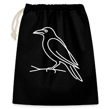 Raven Sketch – Creepy Halloween Motif - Gift Bag 40 x 50 cm - black - Front