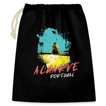 Beach Rocks Algarve Illustration Portugal - Gift Bag 40 x 50 cm - black - Front