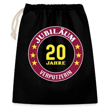 Plâtrier 20 ans 20e anniversaire - Sac cadeau 40 x 50 cm - noir - Devant