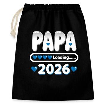 2026 Papa Loading – Cadeau pour le futur père - Sac cadeau 40 x 50 cm - noir - Devant