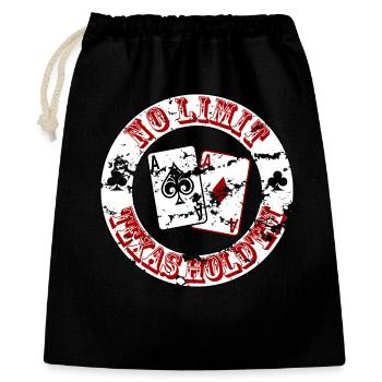 Cartes de poker No Limit – Texas Hold’em Design - Sac cadeau 40 x 50 cm - noir - Devant