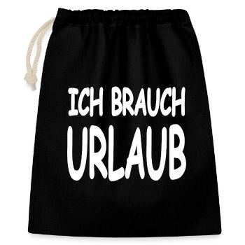 Urlaub - Geschenkbeutel aus Baumwolle (40 x 50 cm) - Schwarz - Vorne