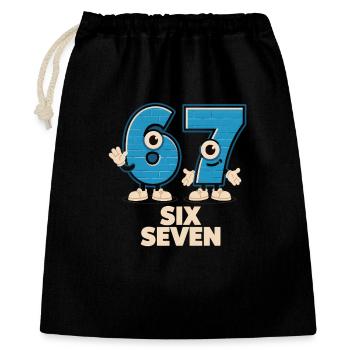 6 7 Sechs Sieben Meme – Aura Points Kids Gaming - Geschenkbeutel aus Baumwolle (40 x 50 cm) - Schwarz - Vorne
