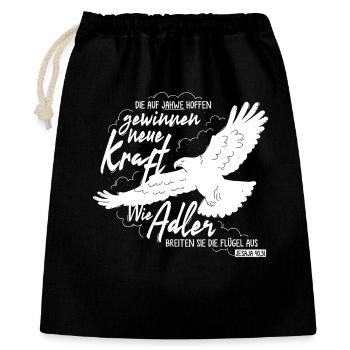 Isaiah 40:31 - Like Eagle Lettering - Gift Bag 40 x 50 cm - black - Front