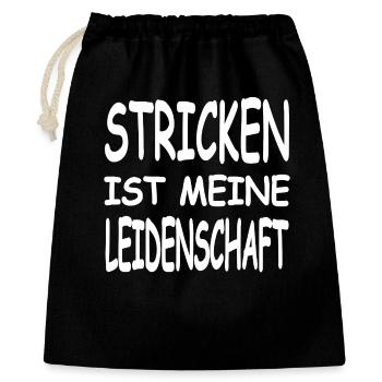 Stricken - Geschenkbeutel aus Baumwolle (40 x 50 cm) - Schwarz - Vorne