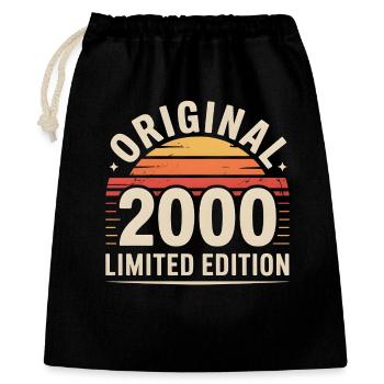 Original 2000 Edition Retro Sonne - Geschenkbeutel aus Baumwolle (40 x 50 cm) - Schwarz - Vorne