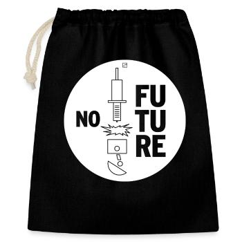 NO FUTURE - Geschenkbeutel aus Baumwolle (40 x 50 cm) - Schwarz - Vorne