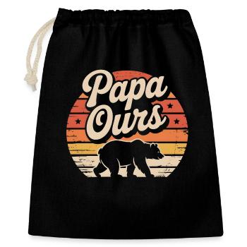 Papa Ours au coucher soleil - Geschenkbeutel aus Baumwolle (40 x 50 cm) - Schwarz - Vorne
