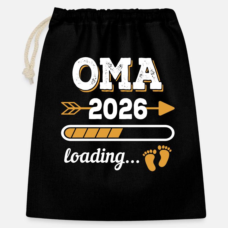 Oma 2026 Loading Zukünftige Großmutter Geschenk - Geschenkbeutel aus Baumwolle (40 x 50 cm) - Schwarz