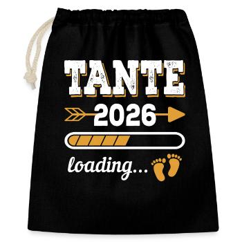 Tante 2026 Loading Zukünftige Tante Geschenk - Geschenkbeutel aus Baumwolle (40 x 50 cm) - Schwarz - Vorne