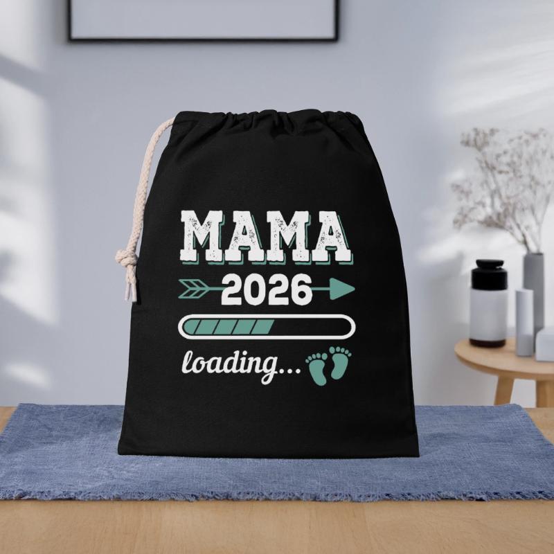 Mama 2026 Loading Werdender Mutter Geschenkidee Geschenkbeutel aus Baumwolle (40 x 50 cm)