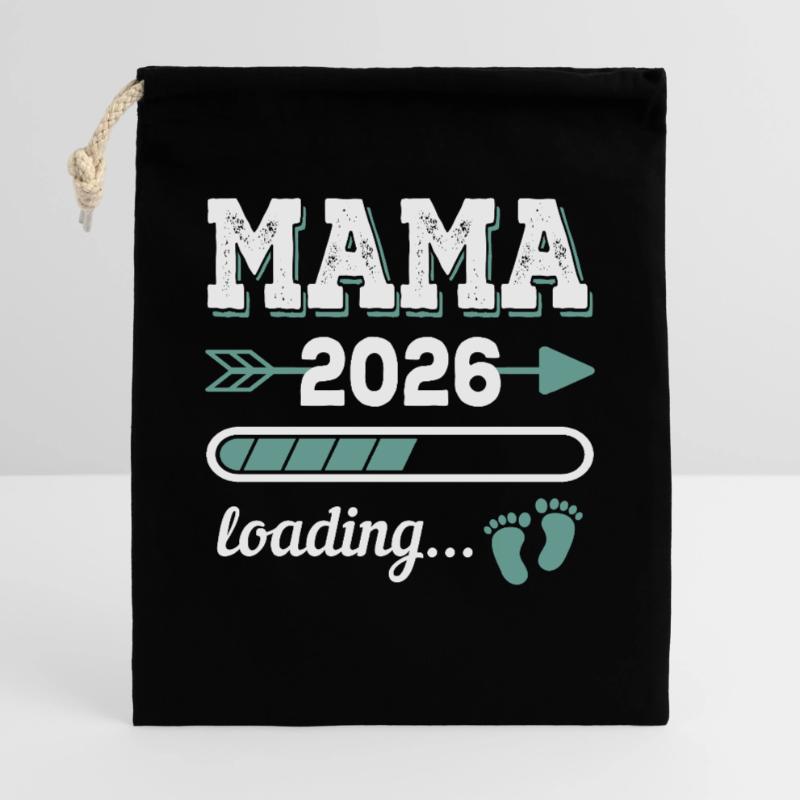 Mama 2026 Loading Werdender Mutter Geschenkidee Geschenkbeutel aus Baumwolle (40 x 50 cm)