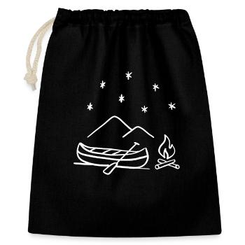 Camping en canoë sous les étoiles - Sac cadeau 40 x 50 cm - noir - Devant
