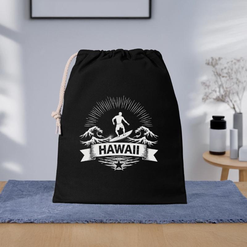 Hawaii Surfer Surfer on Pacific Wave Gift Bag 40 x 50 cm