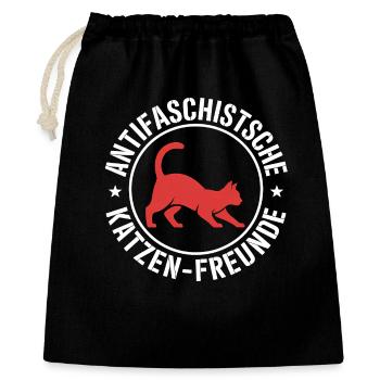 Antifascist Cat Friends - Against the Right - Gift Bag 40 x 50 cm - black - Front