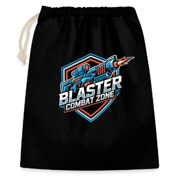 Blaster Combat Zone – Logo-Farbe - Geschenkbeutel aus Baumwolle (40 x 50 cm) - Schwarz - Vorne