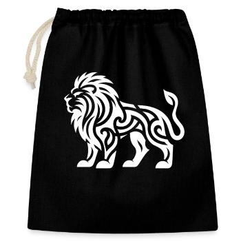 Lion avec un tatouage en crinière sauvage - Sac cadeau 40 x 50 cm - noir - Devant