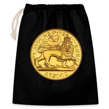 1889-1897 Menelik II Tripe of Judah Lion of Judah  - Geschenkbeutel aus Baumwolle (40 x 50 cm) - Schwarz - Vorne