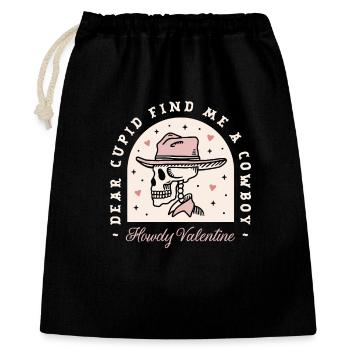 Valentinstags-lustige, alleinstehende Cowgirls-Cowboy-Zitat - Geschenkbeutel aus Baumwolle (40 x 50 cm) - Schwarz - Vorne