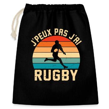 je peux pas j'ai rugby cadeau rugby - Sac cadeau 40 x 50 cm - noir - Devant