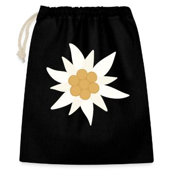 Edelweiss-Blume - Geschenkbeutel aus Baumwolle (40 x 50 cm) - Schwarz - Vorne