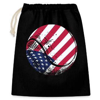 Patriotic Tennis Ball American Flag Sports Fan Gif - Gift Bag 40 x 50 cm - black - Front
