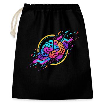 KI Brain - Geschenkbeutel aus Baumwolle (40 x 50 cm) - Schwarz - Vorne