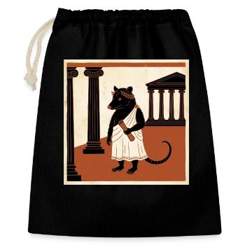 Roman Rat in Toga In Antiquity - Gift Bag 40 x 50 cm - black - Front