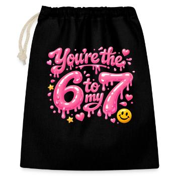 Tu es le 6 contre mon 7 - Sac cadeau 40 x 50 cm - noir - Devant