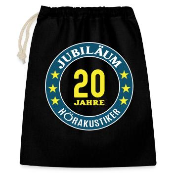 Hörakustiker Jubiläum 20 Jahre 20 jähriges Jubi - Geschenkbeutel aus Baumwolle (40 x 50 cm) - Schwarz - Vorne