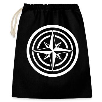 Compass Wind Rose Circle Navigation Clean - Gift Bag 40 x 50 cm - black - Front