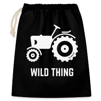 Wild Thing (Trecker / Traktor / Landwirt / White) - Geschenkbeutel aus Baumwolle (40 x 50 cm) - Schwarz - Vorne