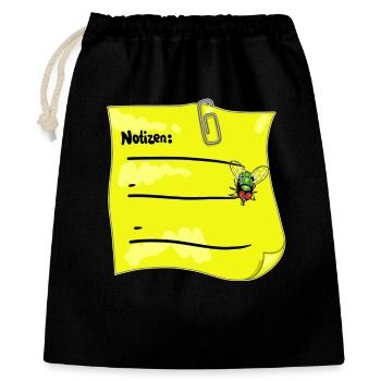 Yellow Notepad – Paper Clip & Fake Bow Tie - Gift Bag 40 x 50 cm - black - Front