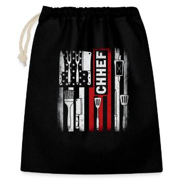 Chef American Flag - Geschenkbeutel aus Baumwolle (40 x 50 cm) - Schwarz - Vorne