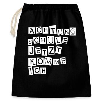 Attention école, j’arrive - Sac cadeau 40 x 50 cm - noir - Devant