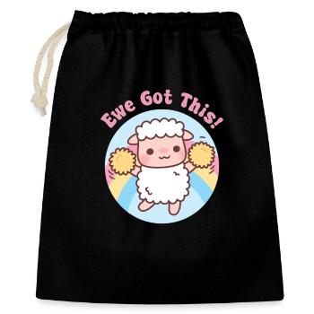 Cute Sheep Ewe Got This Funny Motivational Pun - Gift Bag 40 x 50 cm - black - Front