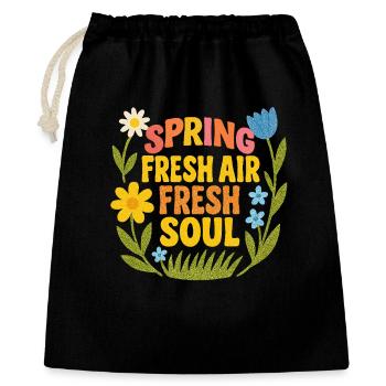 Citation de printemps - Sac cadeau 40 x 50 cm - noir - Devant