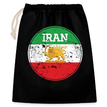 Emblème Lion Iran Vintage Rond - Sac cadeau 40 x 50 cm - noir - Devant