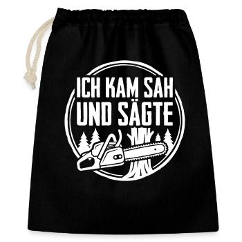 Métier de forestier forestier à la tronçonneuse à bois - Sac cadeau 40 x 50 cm - noir - Devant