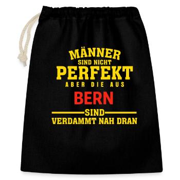 Bern Männer Nah Dran T-Shirt - Geschenkbeutel aus Baumwolle (40 x 50 cm) - Schwarz - Vorne