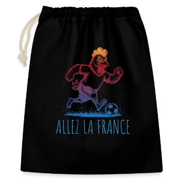 Allez la France Fussball Hahn - Geschenkbeutel aus Baumwolle (40 x 50 cm) - Schwarz - Vorne