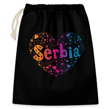 Serbia - Gift Bag 40 x 50 cm - black - Front