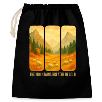 Des montagnes respirant de l’or - Sac cadeau 40 x 50 cm - noir - Devant