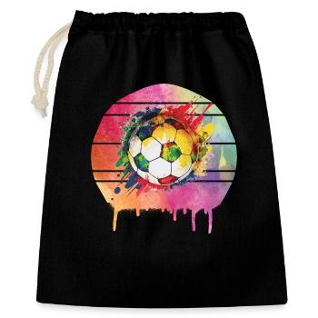 Fußball Ball - Geschenkbeutel aus Baumwolle (40 x 50 cm) - Schwarz - Vorne