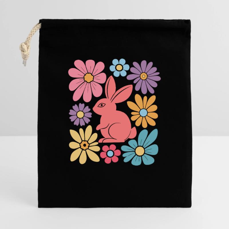 Happy Easter Bunny Boho Geschenkbeutel aus Baumwolle (40 x 50 cm)
