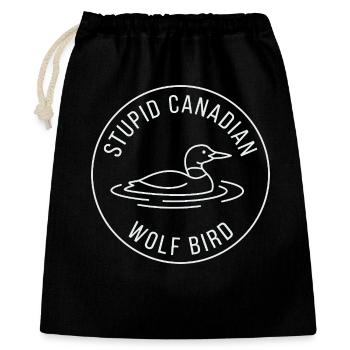 Blödes kanadisches Wolf-Vogel-Enten-Grafikdesign - Geschenkbeutel aus Baumwolle (40 x 50 cm) - Schwarz - Vorne