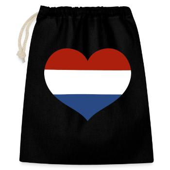 Cœur du drapeau des Pays-Bas - Sac cadeau 40 x 50 cm - noir - Devant
