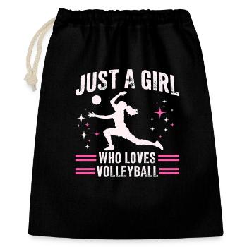 Girl loves Volleyball Quote - Gift Bag 40 x 50 cm - black - Front