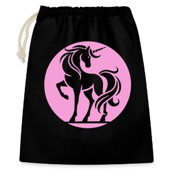 Cercle de la silhouette de la licorne rose - Sac cadeau 40 x 50 cm - noir - Devant